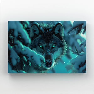 Lunar Wolf Canvas Art  | MusaArtGallery™
