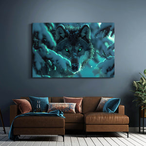 Lunar Wolf Canvas Art  | MusaArtGallery™
