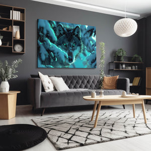 Lunar Wolf Canvas Art  | MusaArtGallery™