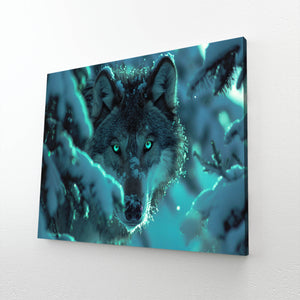 Lunar Wolf Canvas Art  | MusaArtGallery™