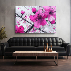 Magenta Cherry Blossom Flower Art