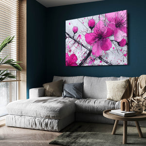 Magenta Cherry Blossom Flower Art