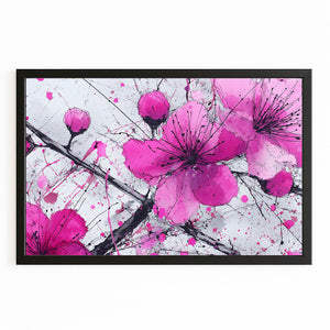 Magenta Cherry Blossom Flower Art