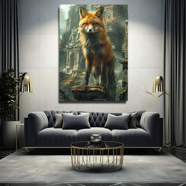 Majestic Fox in Ancient Ruins | MusaArtGallery™