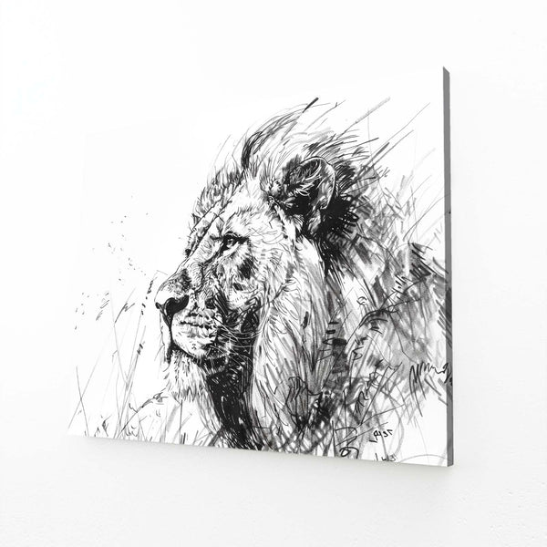 Majestic Sketch Lion Wall Art | MusaArtGallery™