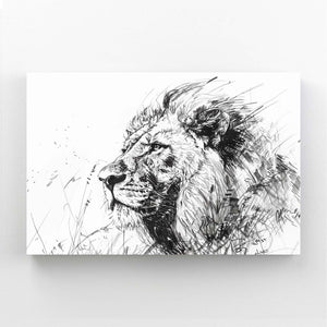 Majestic Sketch Lion Wall Art | MusaArtGallery™