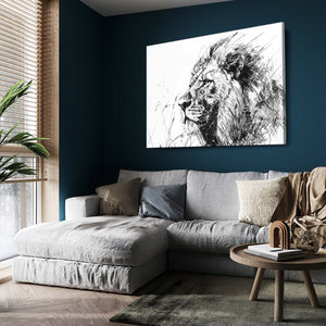 Majestic Sketch Lion Wall Art | MusaArtGallery™