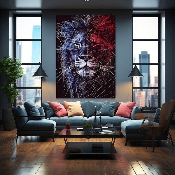 Majestic Split Lion Wall Art | MusaArtGallery™