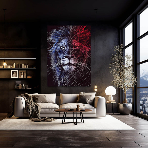 Majestic Split Lion Wall Art | MusaArtGallery™