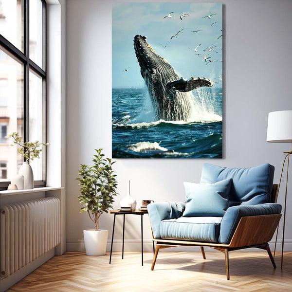 Majestic Whale Breach Art | MusaArtGallery™