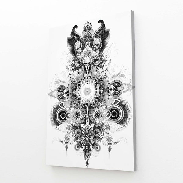 Mandala Harmony Black and White Abstract Art | MusaArtGallery™