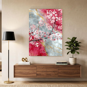 Marble Cherry Blossom Branch Art