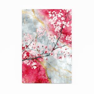 Marble Cherry Blossom Branch Art