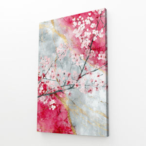 Marble Cherry Blossom Branch Art