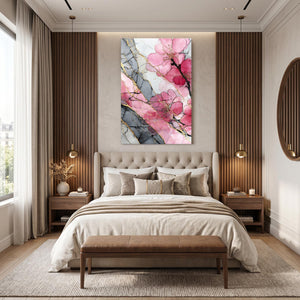 Marble Cherry Blossom Flower Art