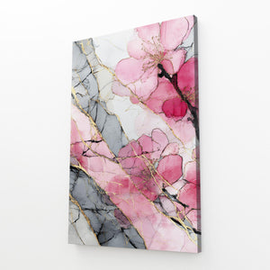 Marble Cherry Blossom Flower Art