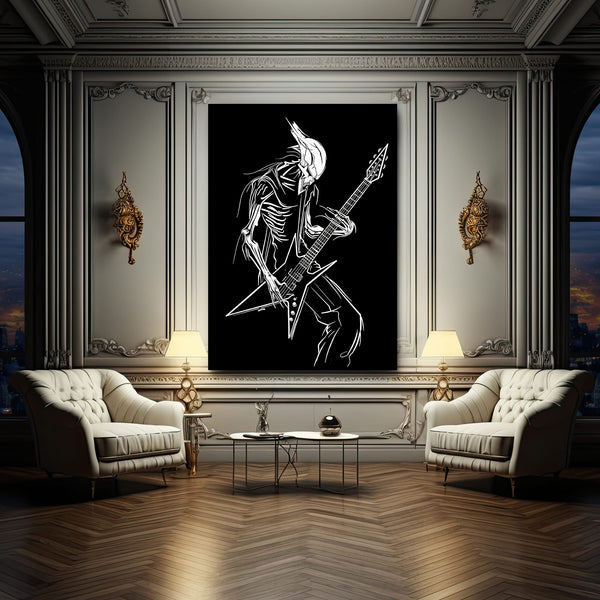 Metalhead Skeleton Skull Art | MusaArtGallery™