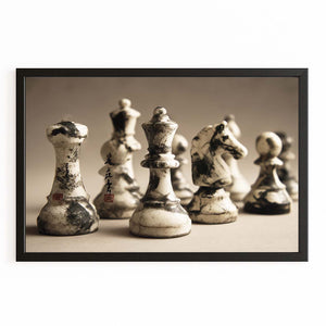 Metallic Chess Pieces Art
