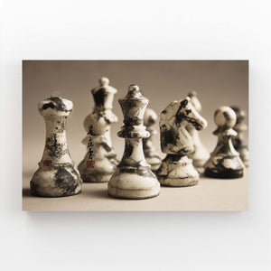 Metallic Chess Pieces Art