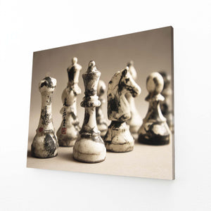 Metallic Chess Pieces Art