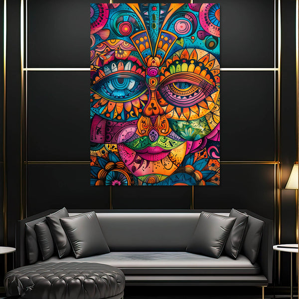 Mexican Wall Art Colorful Mask | MusaArtGallery™