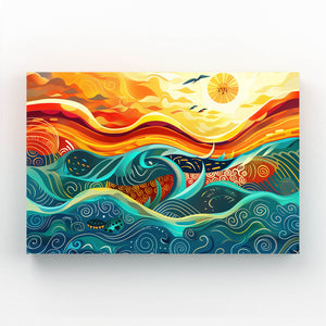 Mexican Wall Art Fiery Waves | MusaArtGallery™