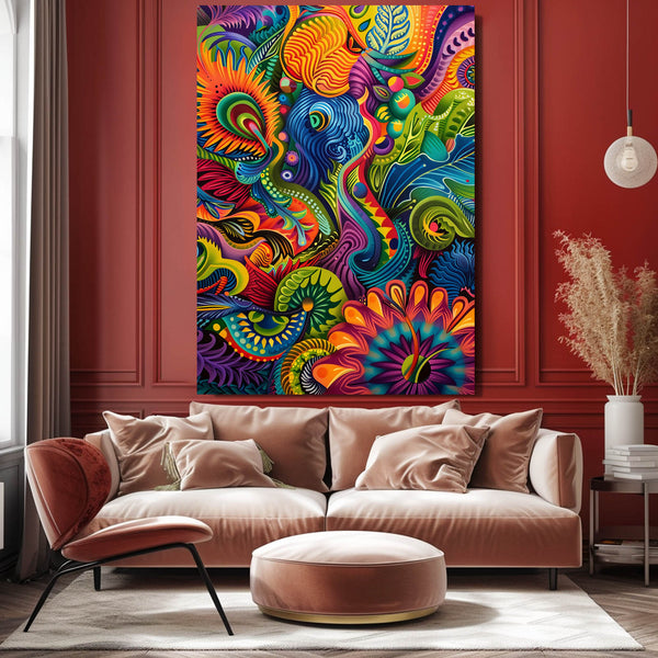 Mexican Wall Art Psychedelic Colors | MusaArtGallery™