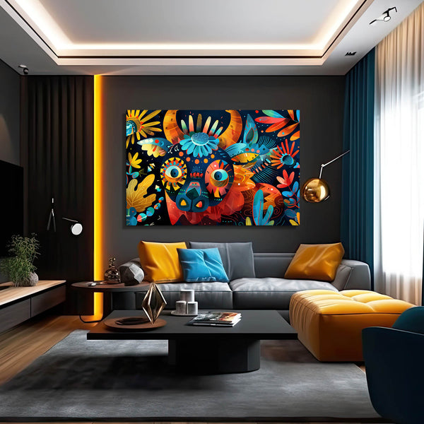 Mexican Wall Art Vibrant Bull | MusaArtGallery™