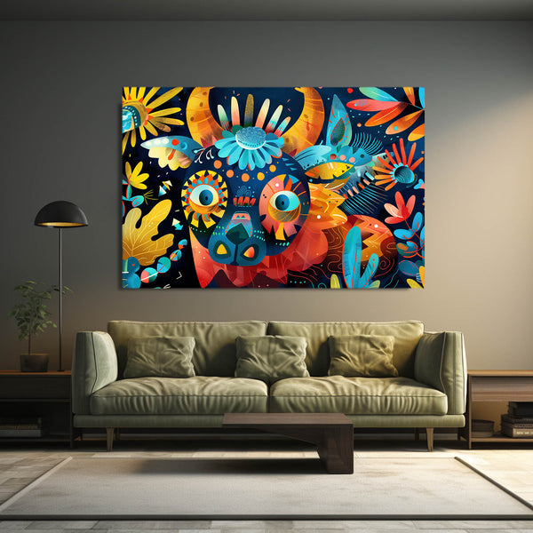 Mexican Wall Art Vibrant Bull | MusaArtGallery™