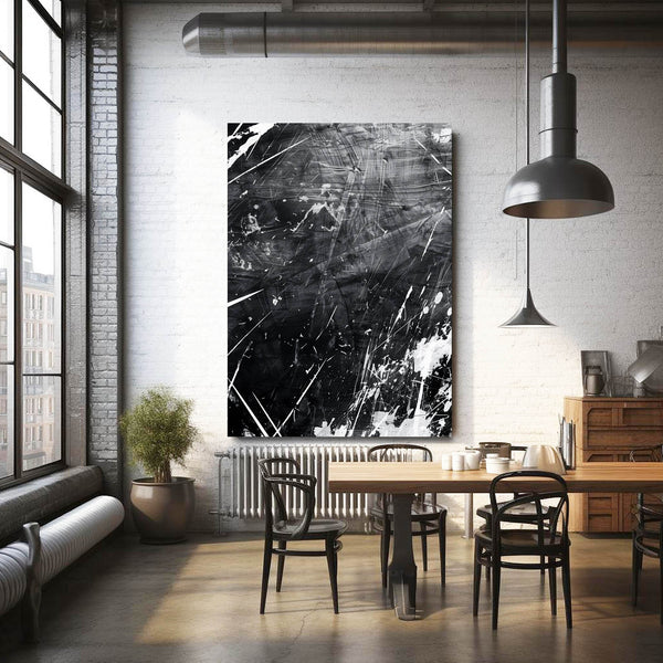 Midnight Chaos Black and White Abstract Art | MusaArtGallery™