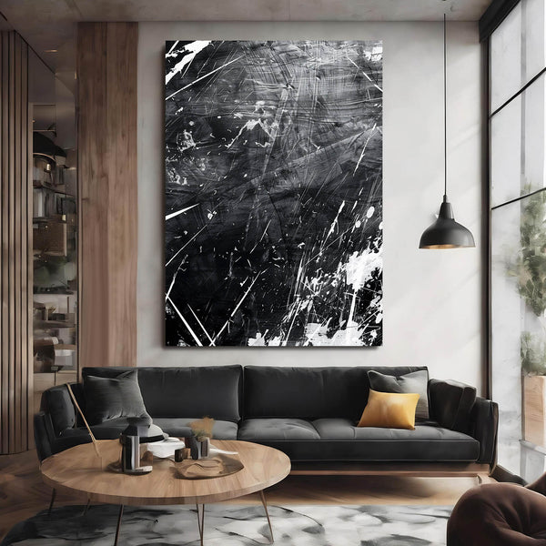 Midnight Chaos Black and White Abstract Art | MusaArtGallery™