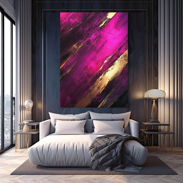 Midnight Glow Pink Abstract Art | MusaArtGallery™