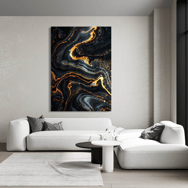 Midnight Gold Abstract Art | MusaArtGallery™