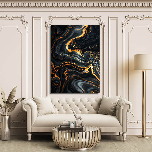 Midnight Gold Abstract Art | MusaArtGallery™