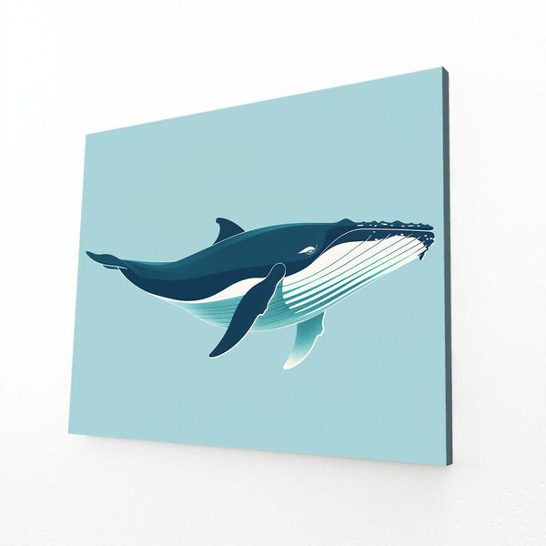 Minimalist Blue Whale Art | MusaArtGallery™