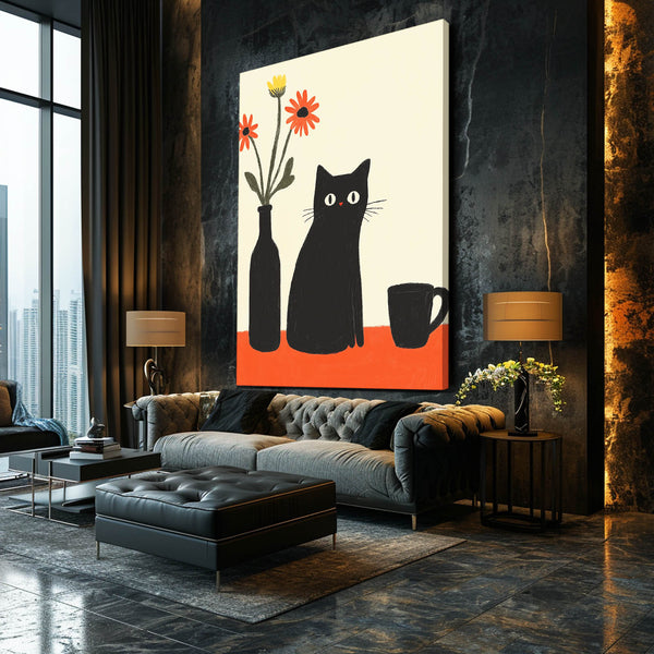 Minimalist Cat Art | MusaArtGallery™