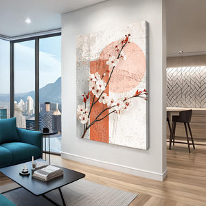 Minimalist Cherry Blossom Branch Wall Art