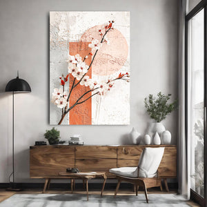 Minimalist Cherry Blossom Branch Wall Art