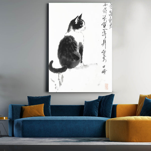 Arte minimalista de gato con tinta