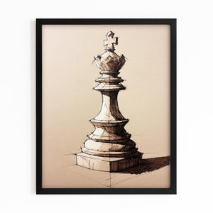 Minimalist King Chess Piece Art