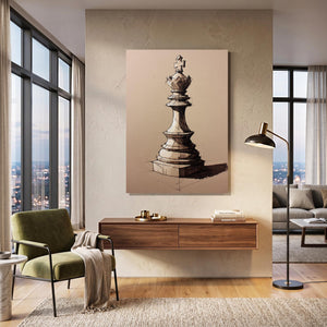 Minimalist King Chess Piece Art