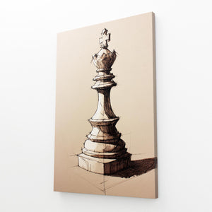 Minimalist King Chess Piece Art