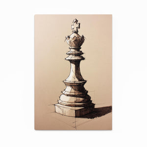 Minimalist King Chess Piece Art
