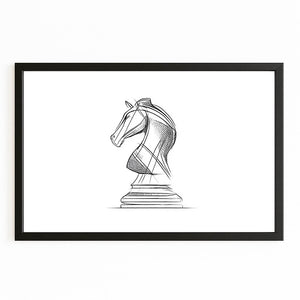Minimalist Knight Chess Piece Art