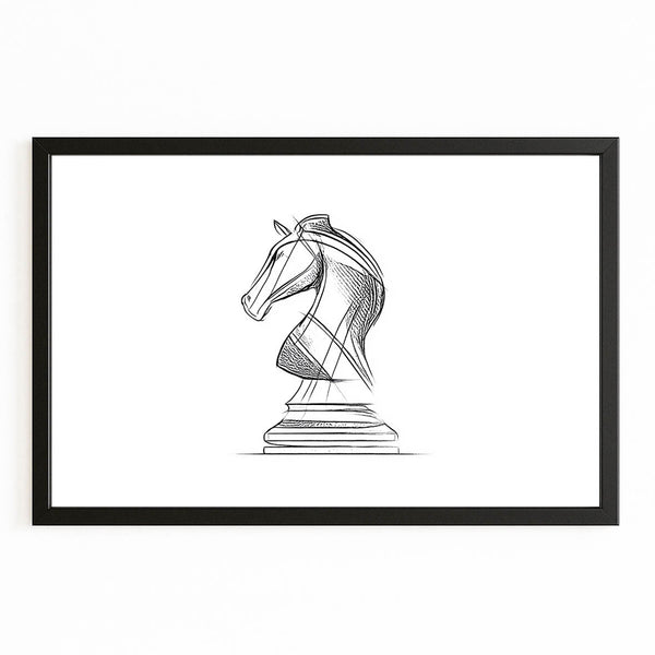 Minimalist Knight Chess Piece Art