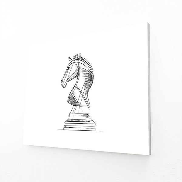 Minimalist Knight Chess Piece Art