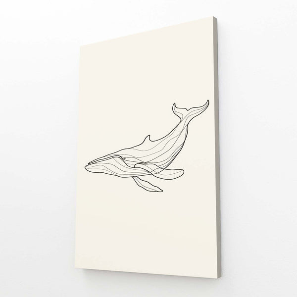 Minimalist Line Whale Art | MusaArtGallery™