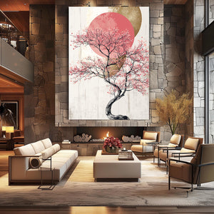 Minimalist Sakura Cherry Blossom Tree Art