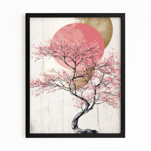 Minimalist Sakura Cherry Blossom Tree Art