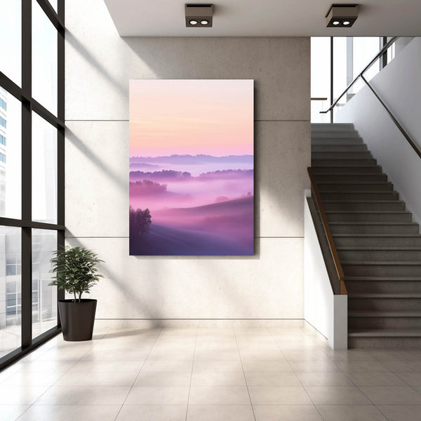 Misty Horizon Pink Abstract Art | MusaArtGallery™